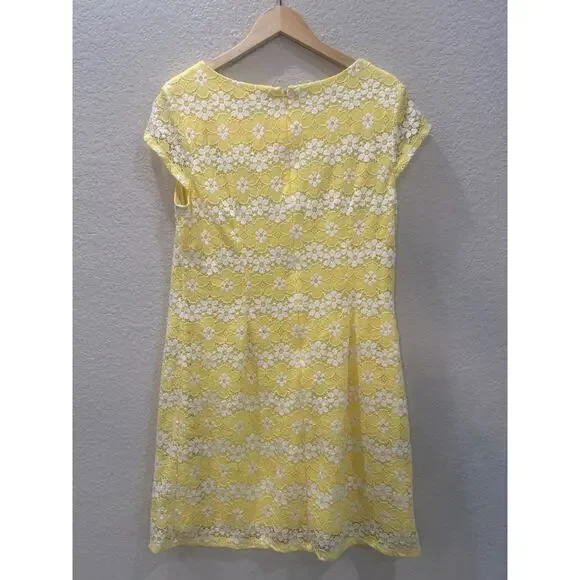 Y2K Yellow with Lace Overlay Dress - Size Medium - Picture 3 of 9